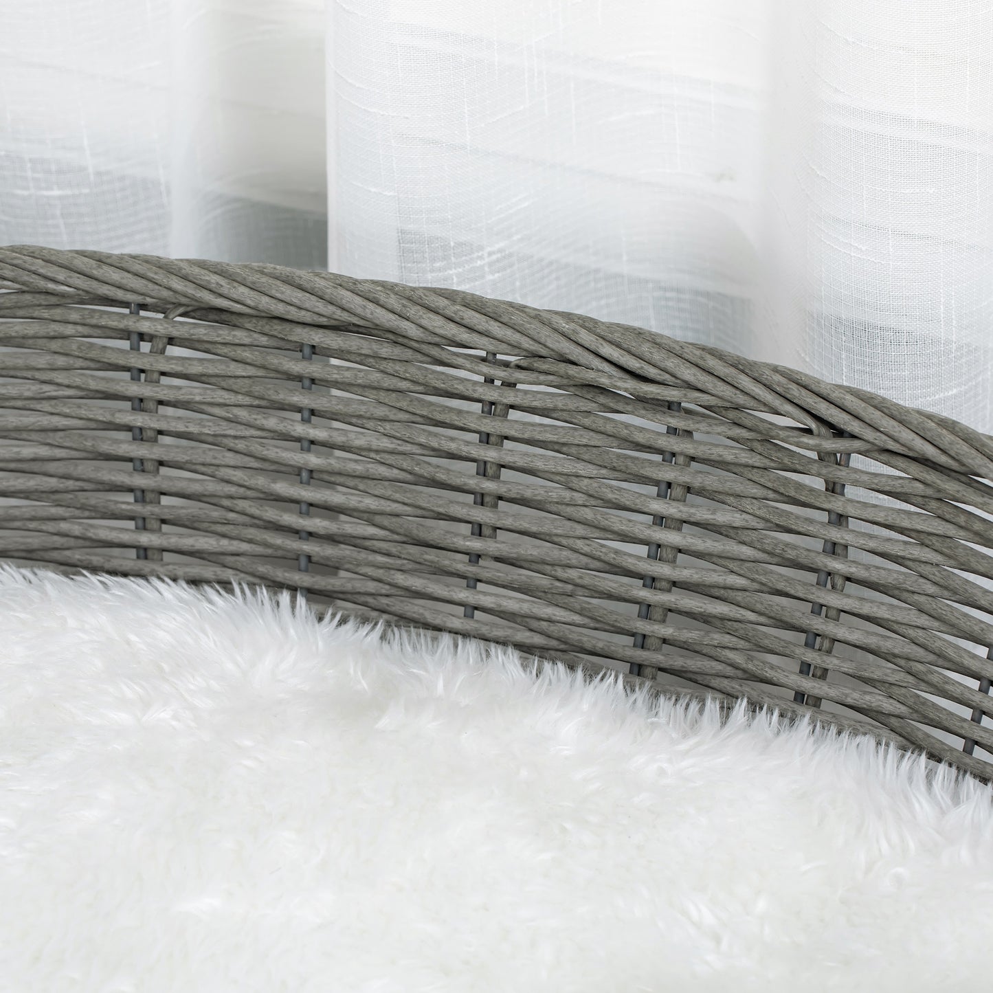 Pawhut Cama Para Perros Gatos De Mimbre Con Cojín Lavable 76x59x32cm Gris Blanco_3