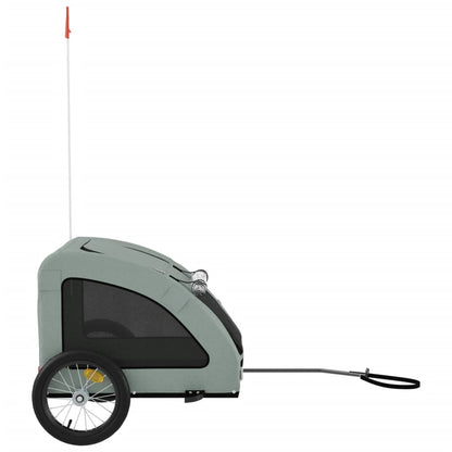 Remolque De Bicicleta Mascotas Hierro Tela Oxford Gris_5