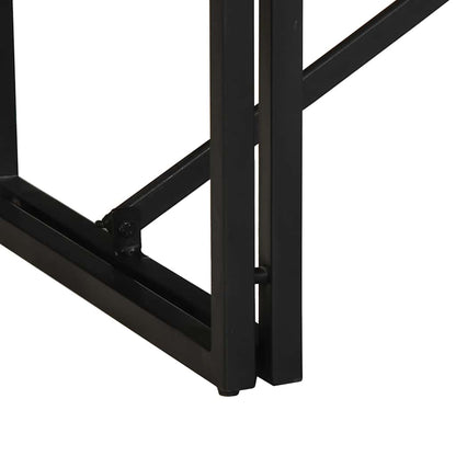 Mesa De Centro De Madera Maciza De Mango Rugosa 100x50x35 Cm_4