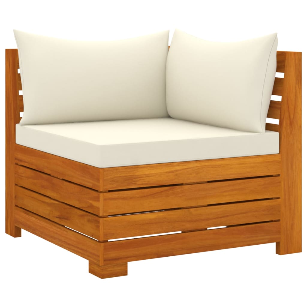 Muebles De Jardín 3 Piezas Con Cojines Madera Maciza De Acacia / Vetonek_4
