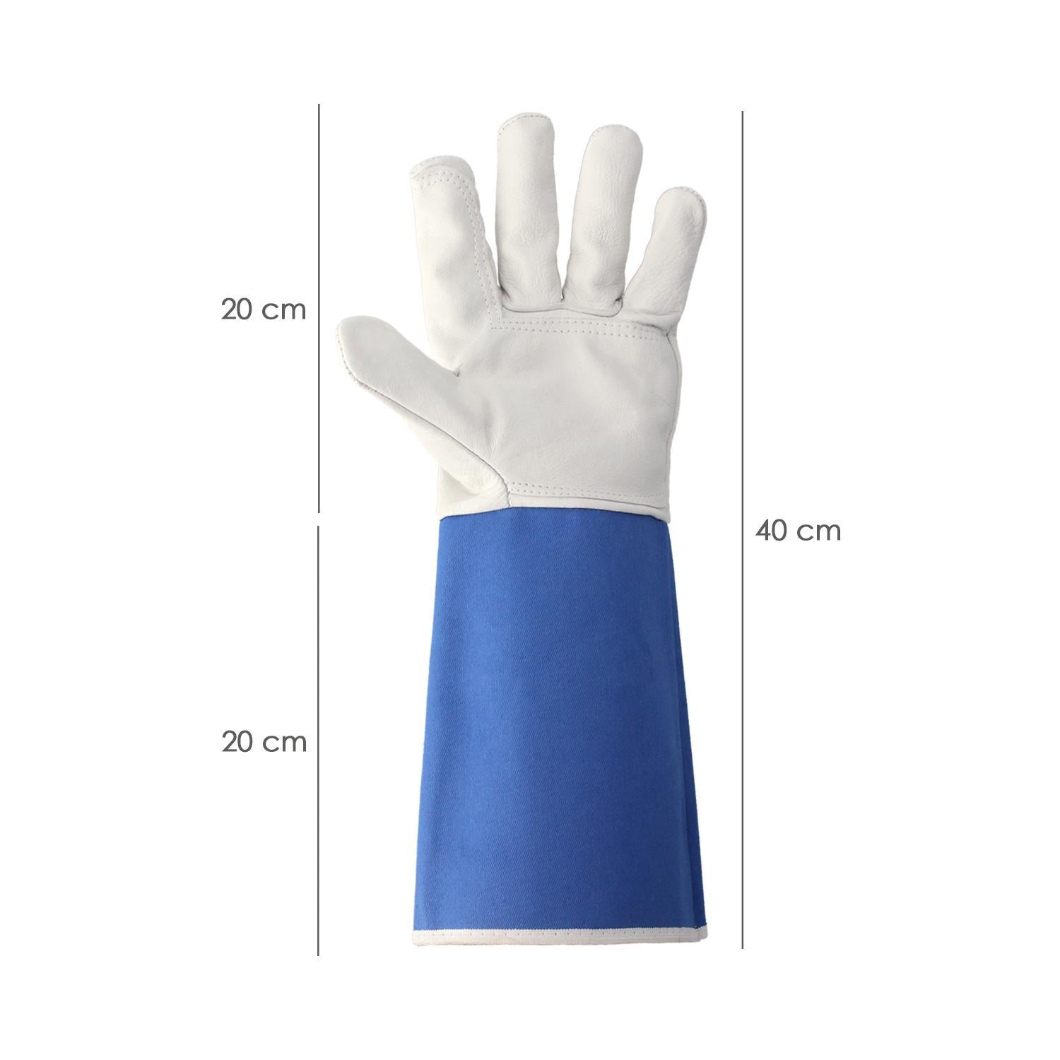 Guantes Piel Serraje Largos 40 Cm. Guante Resistente, Guante Comodo, Guantes De Trabajo, (par)_1