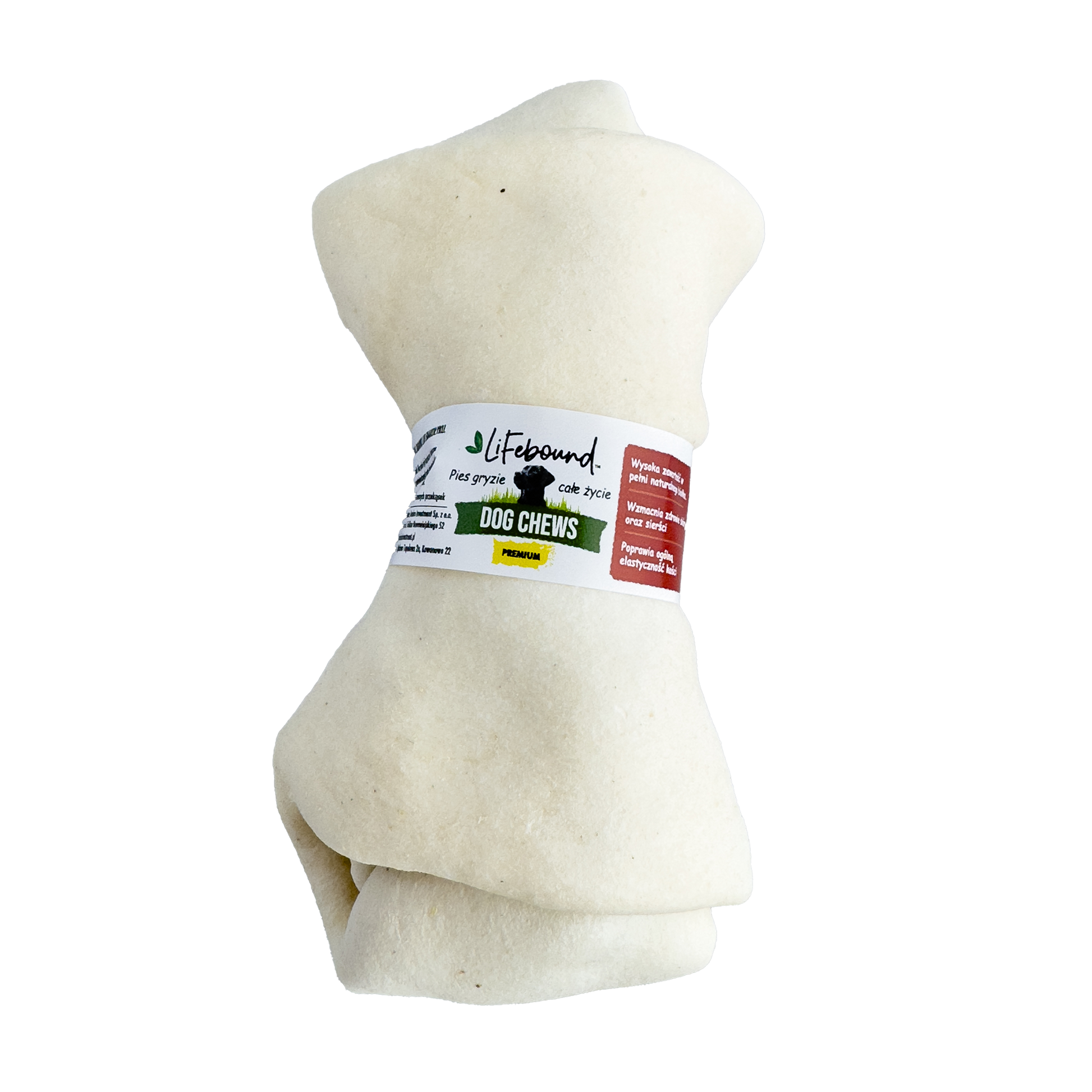 Lifebound - Hueso Masticable Natural De Piel De Ternera Para Perros, Forma Hueso, Sabor Natural - 10 Piezas L_0