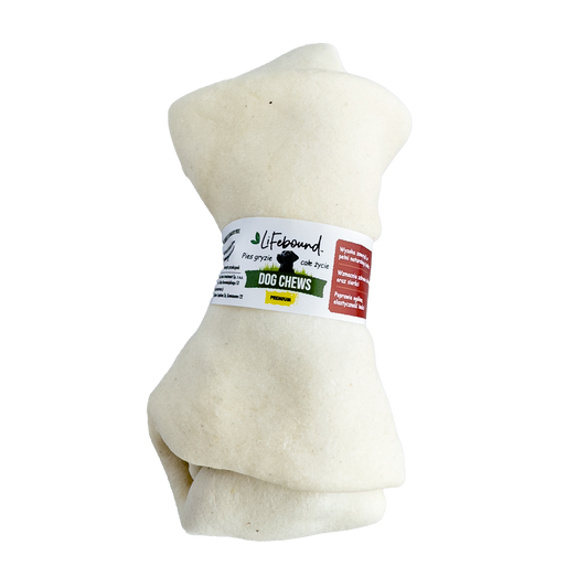 Lifebound - Hueso Masticable Natural De Piel De Ternera Para Perros, Forma Hueso, Sabor Natural - 10 Piezas L_0