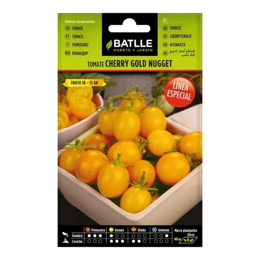 Sementes de tomate amarelo Batlle Cherry Gold Nugget