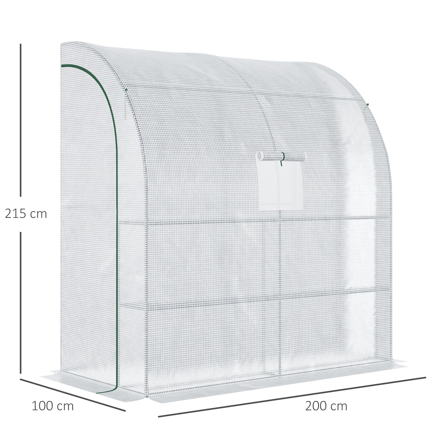 Outsunny Invernadero Pequeño Con Estantes De 3 Niveles 200x100x215 Cm Blanco_2