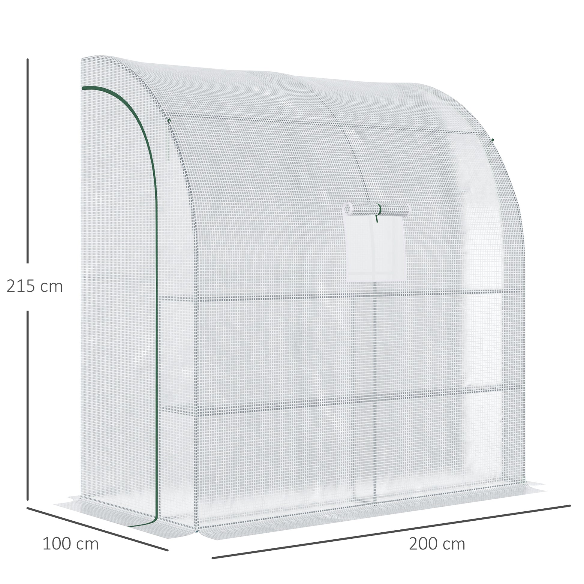 Outsunny Invernadero Pequeño Con Estantes De 3 Niveles 200x100x215 Cm Blanco_2