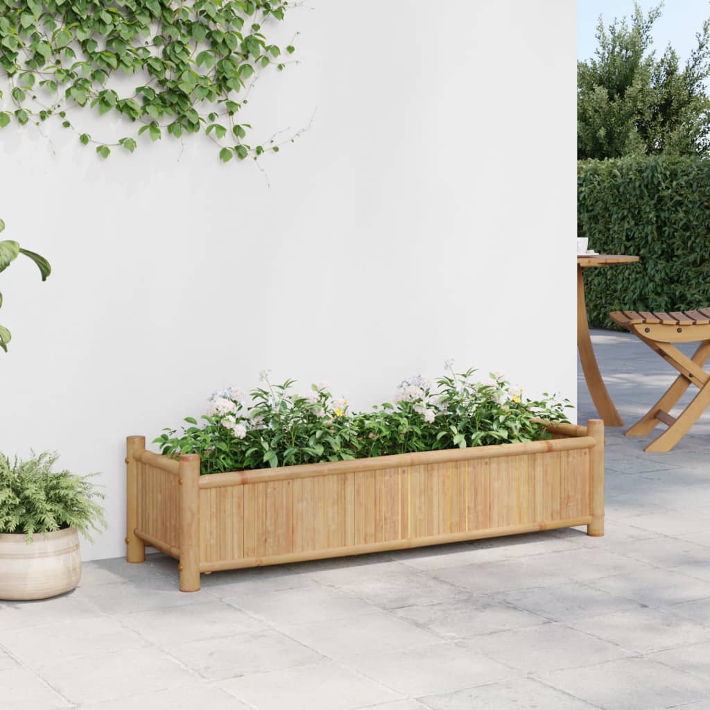 Jardinera De Bambú 100x30x25 Cm_2