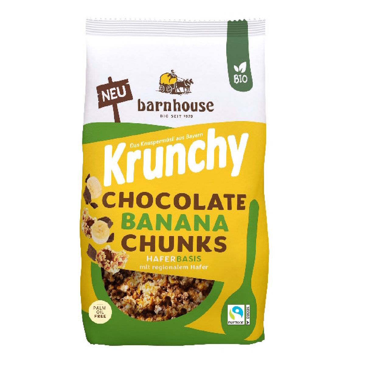 Muesly Krunchy BIO Choco Banana Pedaços Barnhouse 450 g