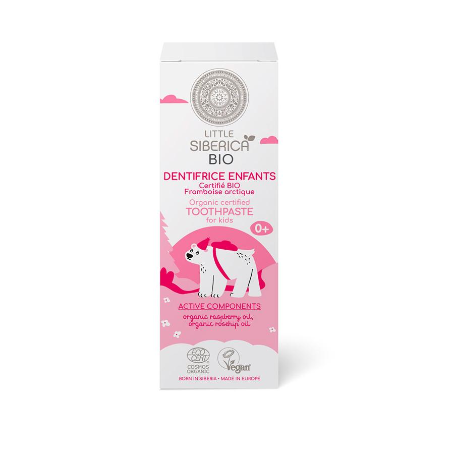 Natura Siberica Pasta de Dentes Orgânica Framboesa Ártica para Crianças 60 g