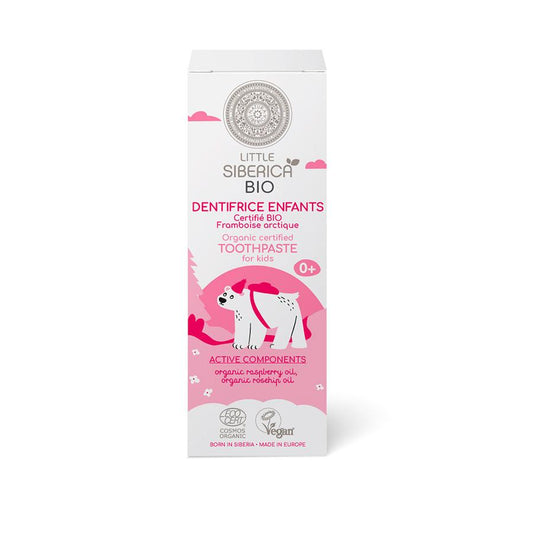 Natura Siberica Pasta de Dentes Orgânica Framboesa Ártica para Crianças 60 g
