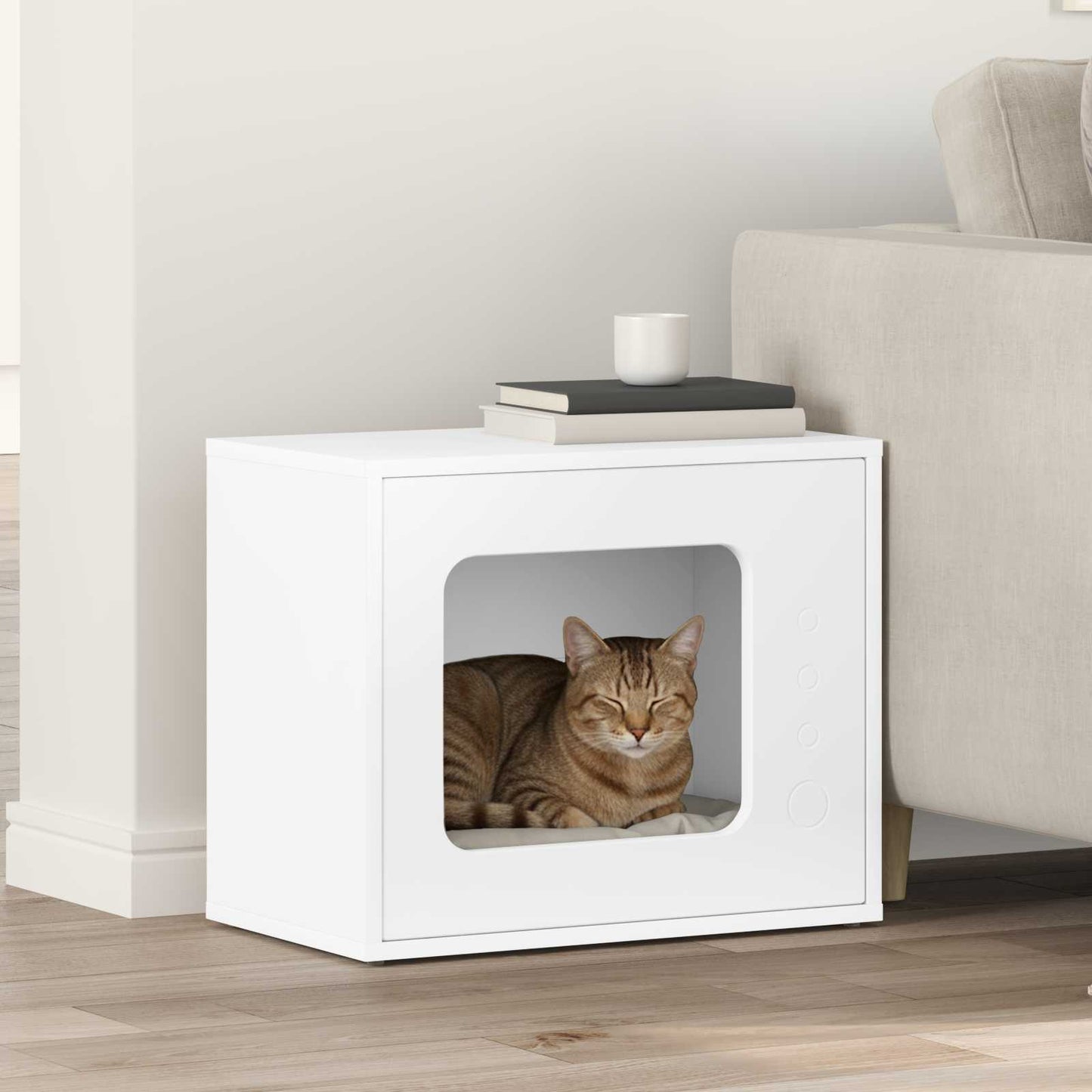 Casa Para Gatos 51 X 30 X 42 Cm Madera De Ingeniería_1