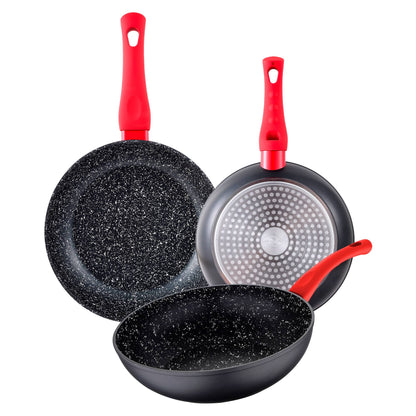 San Ignacio - Set 3pc Sarten, Con Revestimiento Antiadherente (22, 26, Y Sartén Wok 26) Aluminio Forjado Induccion Energy_0