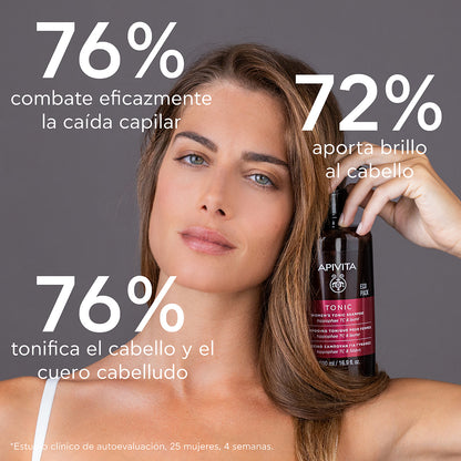 Champô tonificante para mulher contra a queda de cabelo - Ecopack APIVITA, 500 ml