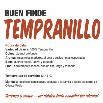 Vino Tinto Sin Alcohol 0,0% Tempranillo | Pack 3 Botellas X 750 Ml | Vino Desalcoholizado Equilibrado Y Afrutado_2