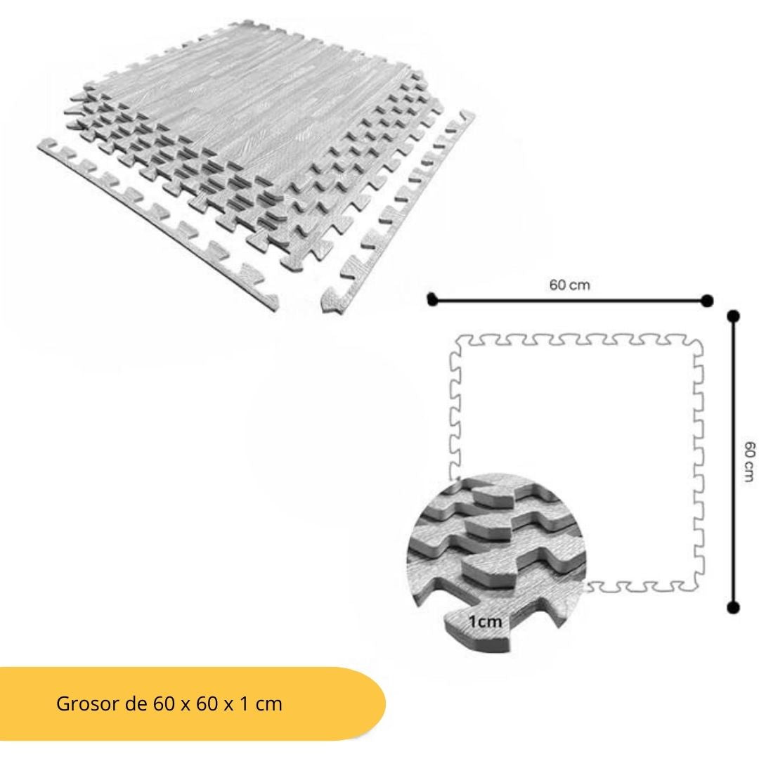 Jowy Tatami Puzzle 1cm 60x60cm – Pack 4 Uds (t60-4) Parquet Gris_1