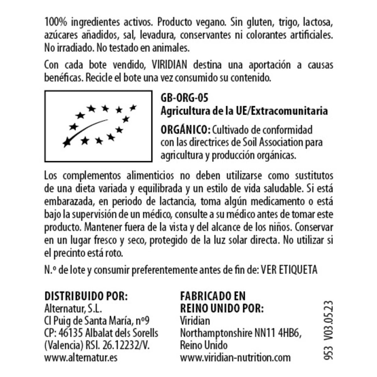 Chá Verde Biológico 500 mg 30 cápsulas vegan