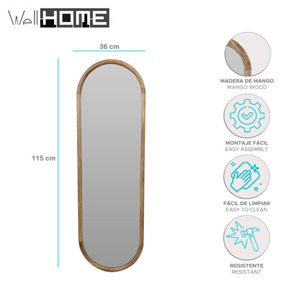 Espejo Ovalado En Madera H.115cm - Well Home_1