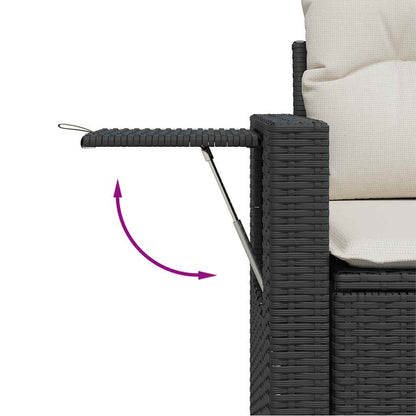 Set De Sofás De Jardín 7 Pzas Con Cojines Ratán Sintético Negro / Vetonek_5
