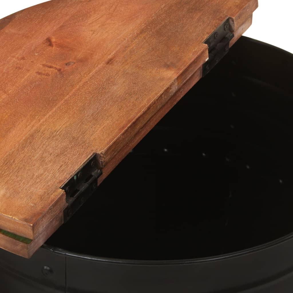 Mesa De Centro De Madera Maciza Reciclada 50x39,5 Cm_4