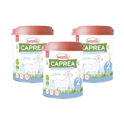 Embalagem de 3 leites de cabra Caprea 2 (6 a 12 meses) Babybio 800 g
