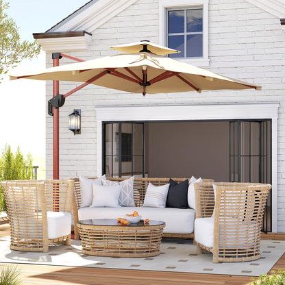 Outsunny Sombrilla De Jardín 300x198x252 Cm Con Manivela Inclinación Ajustable_1