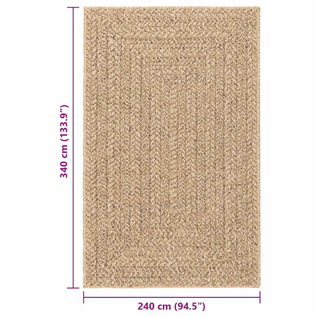 Vidaxl Alfombra Zizur Aspecto Yute Interior/exterior Beige 160x230 Cm_2