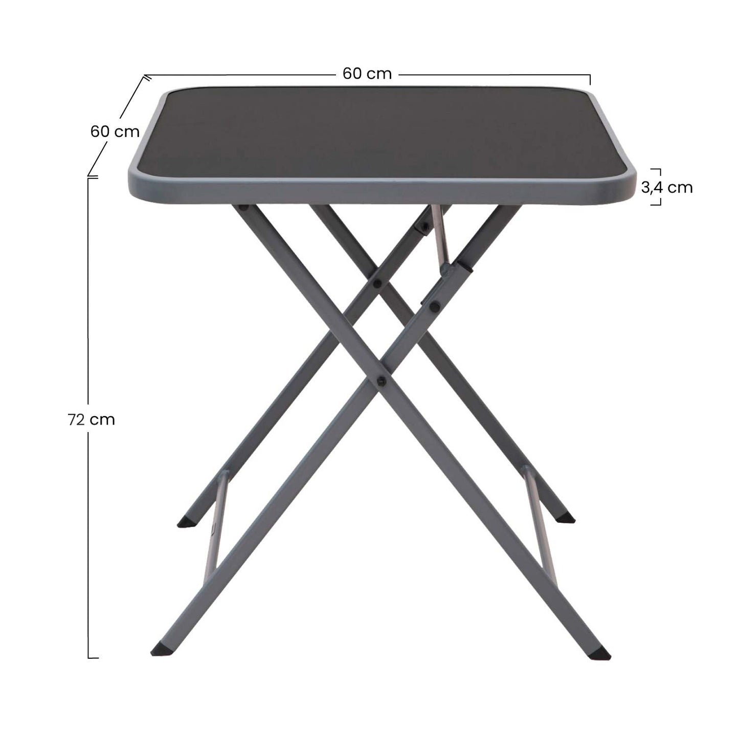 Mesa Plegable Cuadrada Emili Gris Oscuro 60x60x72cm 7house_3