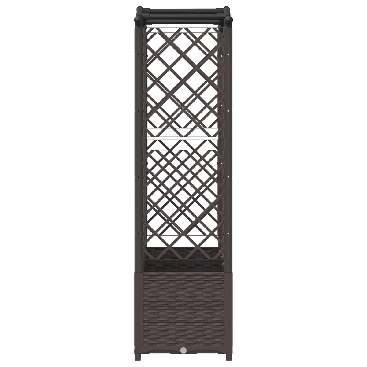 Cama Elevada Con Trellis Y Techo Marrón 204 X 40 X 138 Cm Pp_3