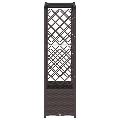 Cama Elevada Con Trellis Y Techo Marrón 204 X 40 X 138 Cm Pp_3
