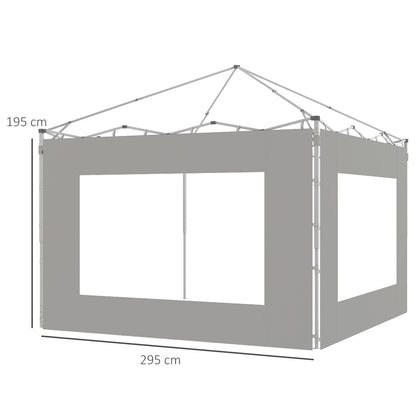 Outsunny Paredes Laterales Para Carpa De 2 Paneles 295x195 Cm Gris_2