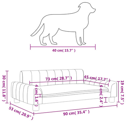 Cama Para Perros De Cuero Sintético Marrón 90x53x30 Cm / Vetonek_0