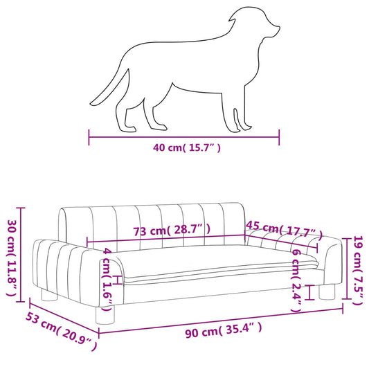 Cama Para Perros De Cuero Sintético Marrón 90x53x30 Cm / Vetonek_0