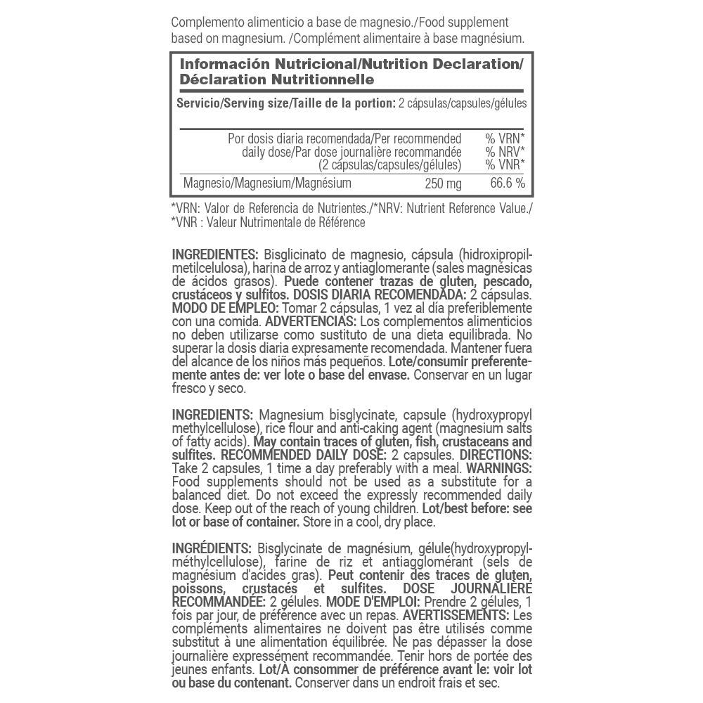 Bisglicinato De Magnesio 250mg - 120 Cápsulas Vegetales - Reduce La Fatiga - Masmusculo_5