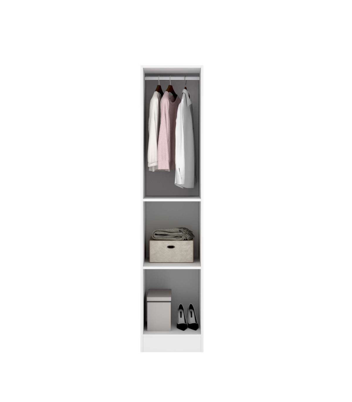 Armario Ropero 1 Puerta Jaen En Acabado Blanco 40.5 Cm(ancho) 184 Cm(altura) 52 Cm(fondo)_2