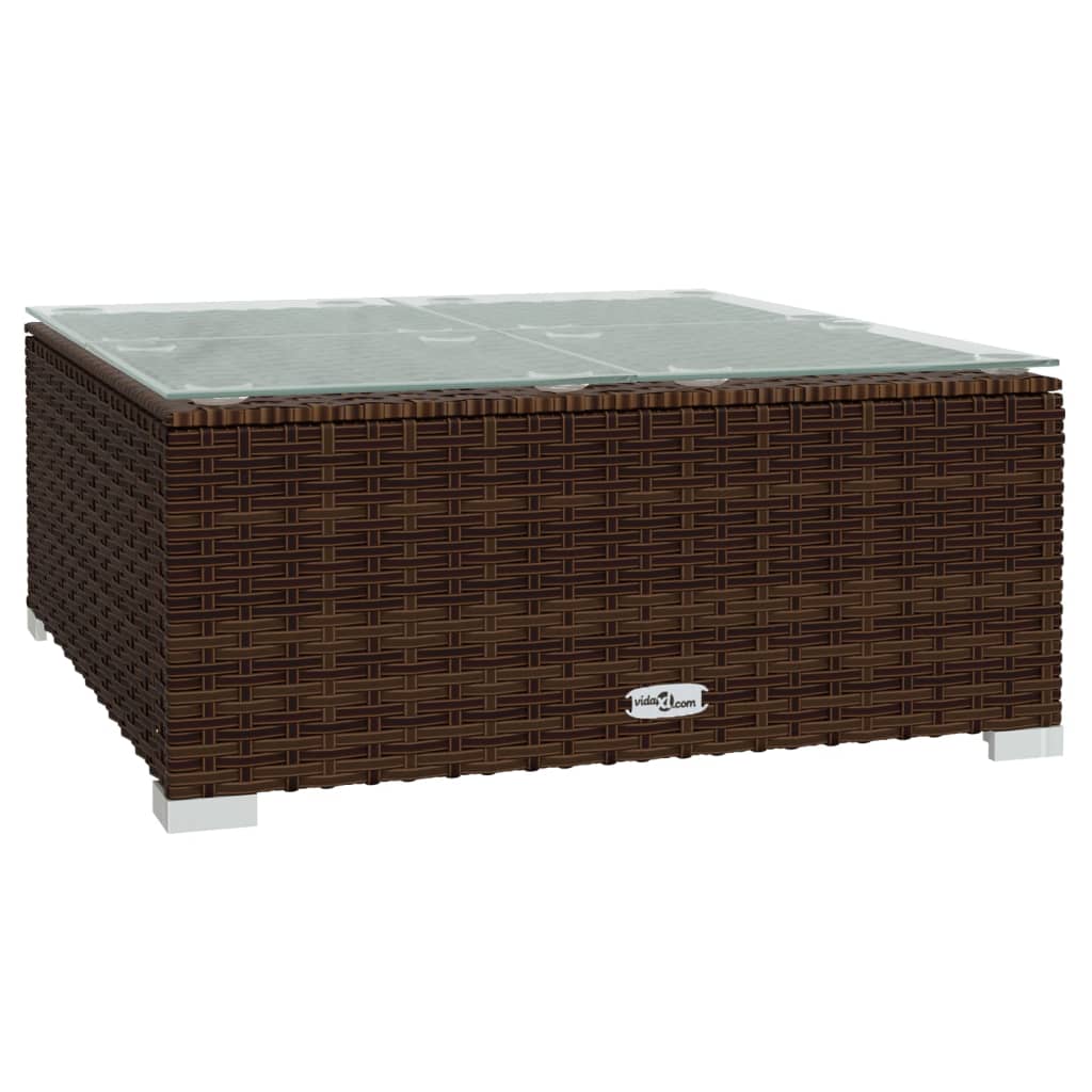 Set Muebles De Jardín 13 Pzas Y Cojines Ratán Sintético Marrón / Vetonek_4