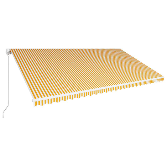 Vidaxl Toldo Manual Retráctil Amarillo Y Blanco 600x300 Cm_0