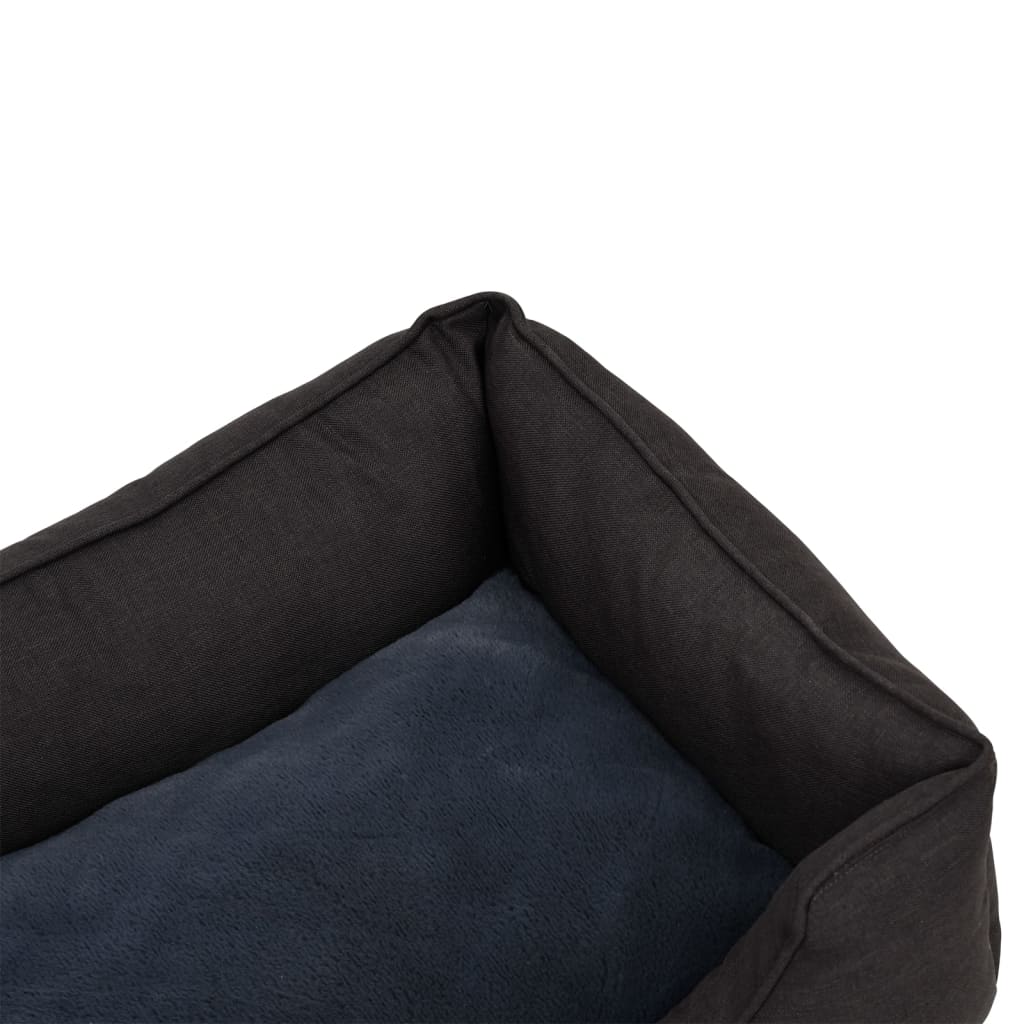 Cama De Perro De Felpa Apariencia De Lino Gris Oscuro / Vetonek_5
