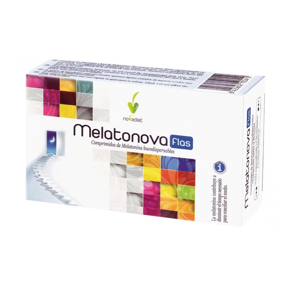 flash Melatonova melatonina 1,9 mg Novadiet, 30 comprimidos orodispersíveis