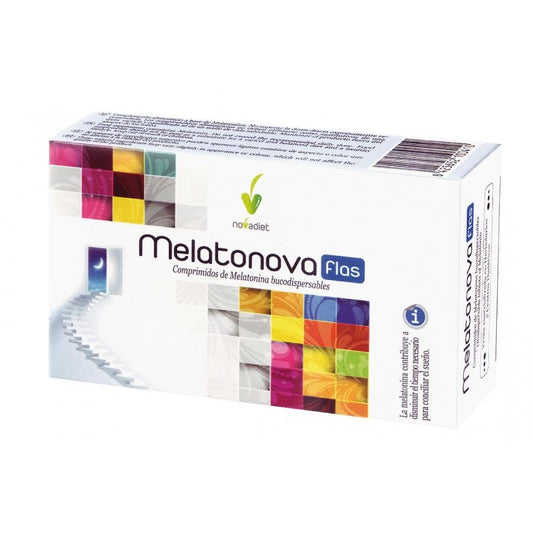 flash Melatonova melatonina 1,9 mg Novadiet, 30 comprimidos orodispersíveis