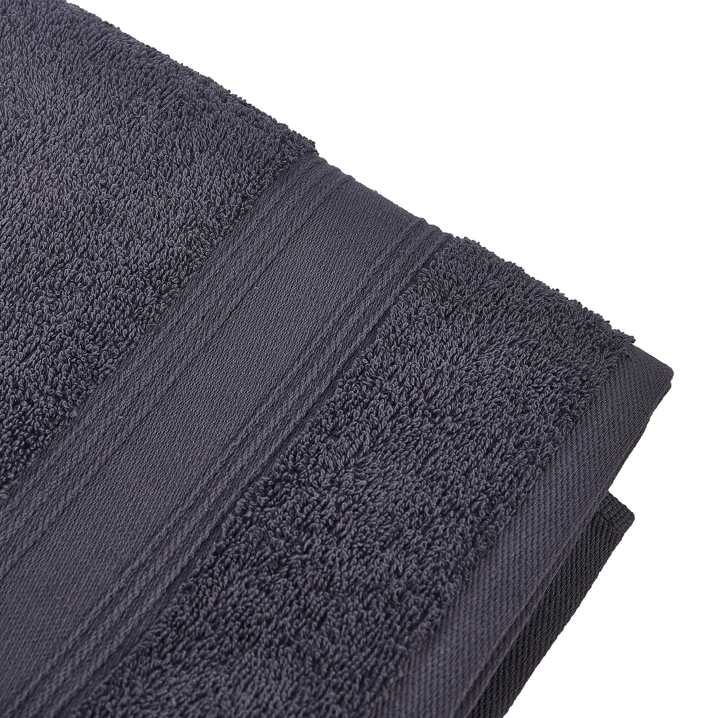 Toalla De Lavabo 100% Algodón Gris Oscuro 50x90 Cm._4