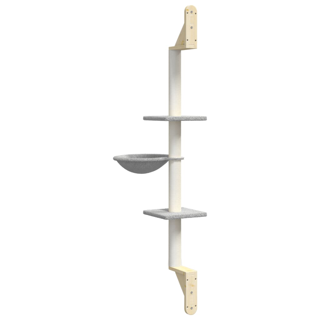 Árbol Rascador Para Gatos De Pared Gris Claro 142,5 Cm_5