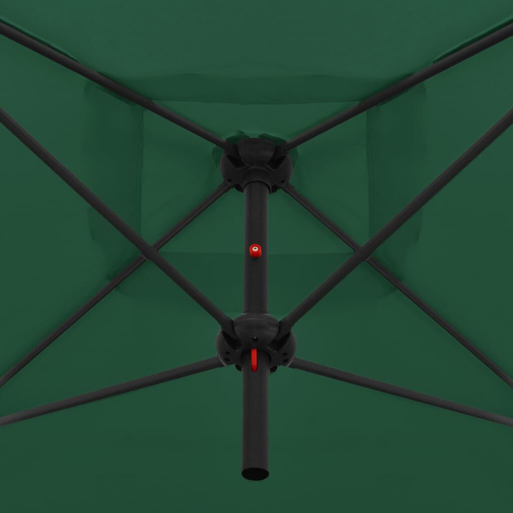 Vidaxl Sombrilla Doble De Jardín Palo De Acero Verde 250x250 Cm_3