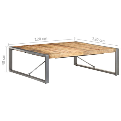 Mesa De Centro Madera De Mango Rugosa 120x120x40 Cm_4