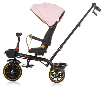 Triciclo Con Capota Y Mango Parental Max Sport Flamingo_1