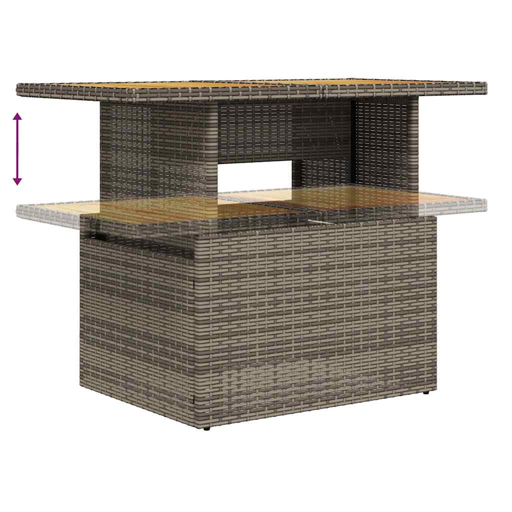 Set De Muebles De Jardín 6 Pzas Y Cojines Ratán Sintético Gris / Vetonek_0