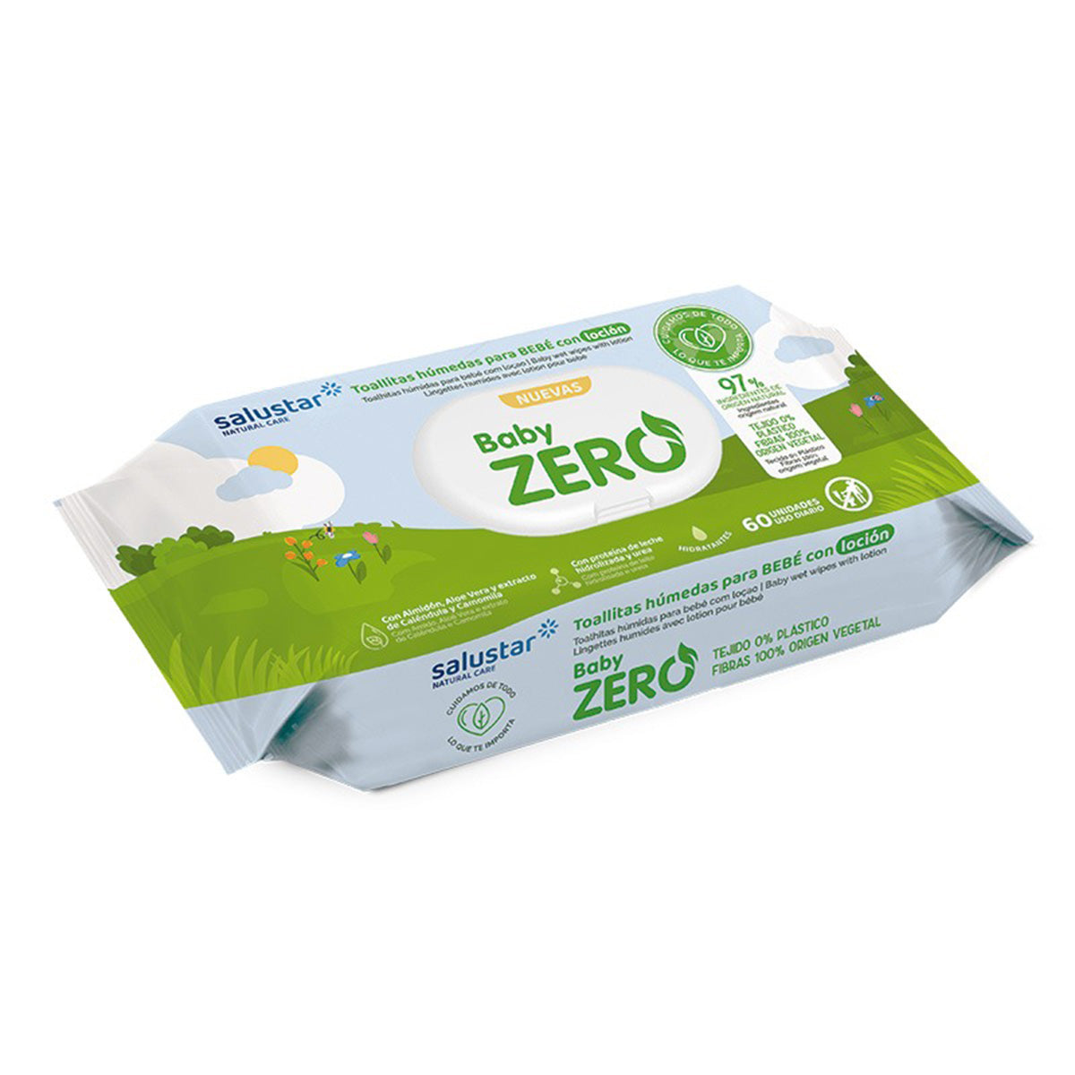 Toalhitas biodegradáveis ​​Salustar para bebé 80 unidades