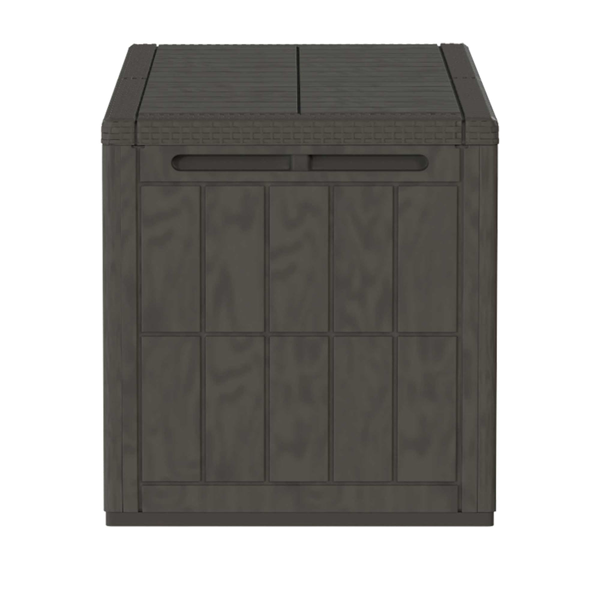 Outsunny Arcón Exterior Capacidad 440l Con Tapa Bloqueable Barras De Gas Café_4