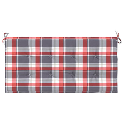 Vidaxl Cojín De Banco De Jardín Tela Oxford A Cuadros Rojo 100x50x3cm_3