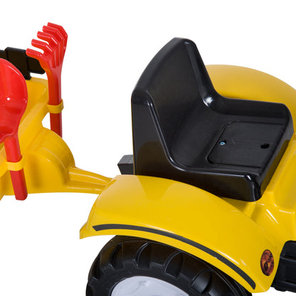 Homcom Tractor Pedales Excavadora Niño Con Pala Frontal Remolque 3 Años Carga 35_4