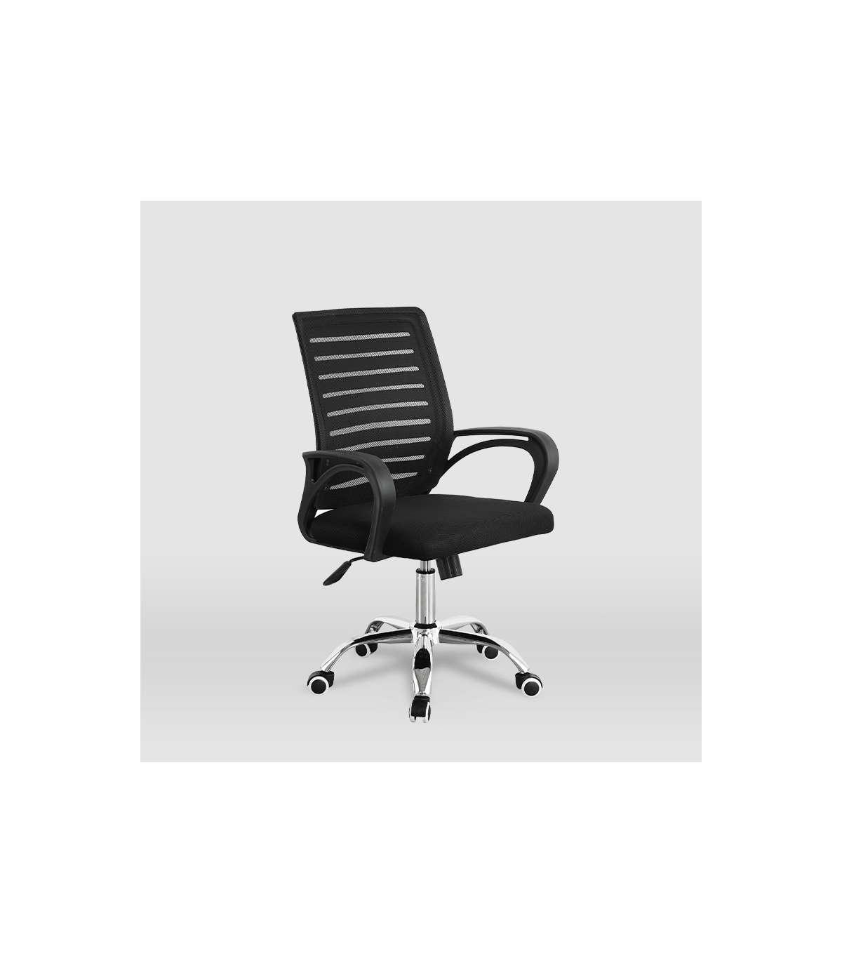Silla Despacho Giratoria Emma Tapizada En Tejido Transpirable Negro, 92/102cm(alto) 61cm(a_4